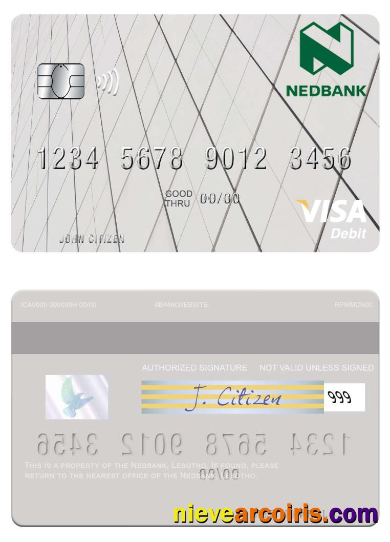 Lesotho Nedbank visa debit card